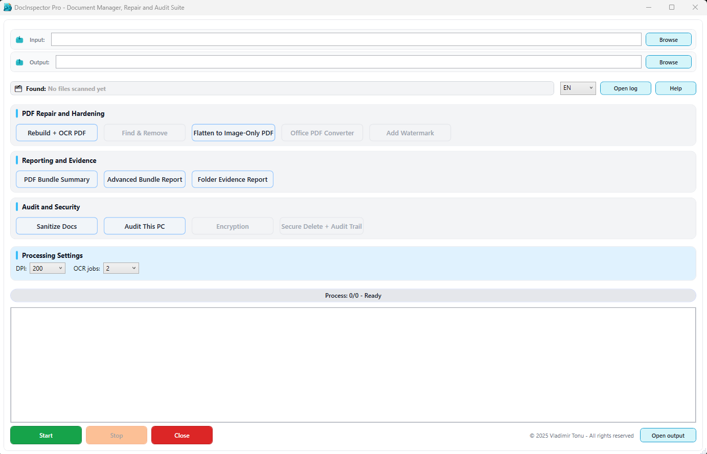DocInspector Pro main interface